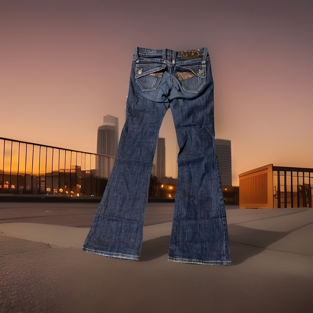 Plastic By Gly Jeans Womens Size 27 Bootcut   Stretch‎ Denim USA Made Vintage